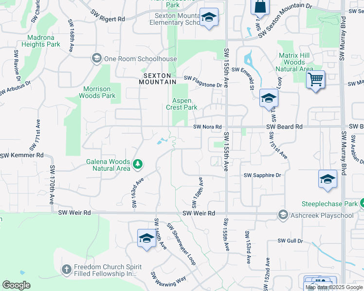 map of restaurants, bars, coffee shops, grocery stores, and more near 15895 Southwest Galena Way in Beaverton