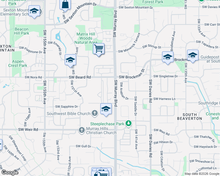 map of restaurants, bars, coffee shops, grocery stores, and more near 9455 Southwest 146th Terrace in Beaverton