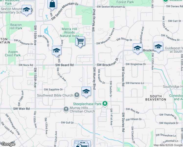 map of restaurants, bars, coffee shops, grocery stores, and more near 14475 Southwest Arabian Drive in Beaverton