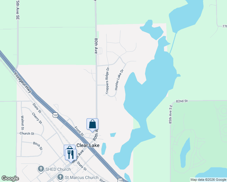 map of restaurants, bars, coffee shops, grocery stores, and more near 8157 Trappers Ridge Drive in Clear Lake