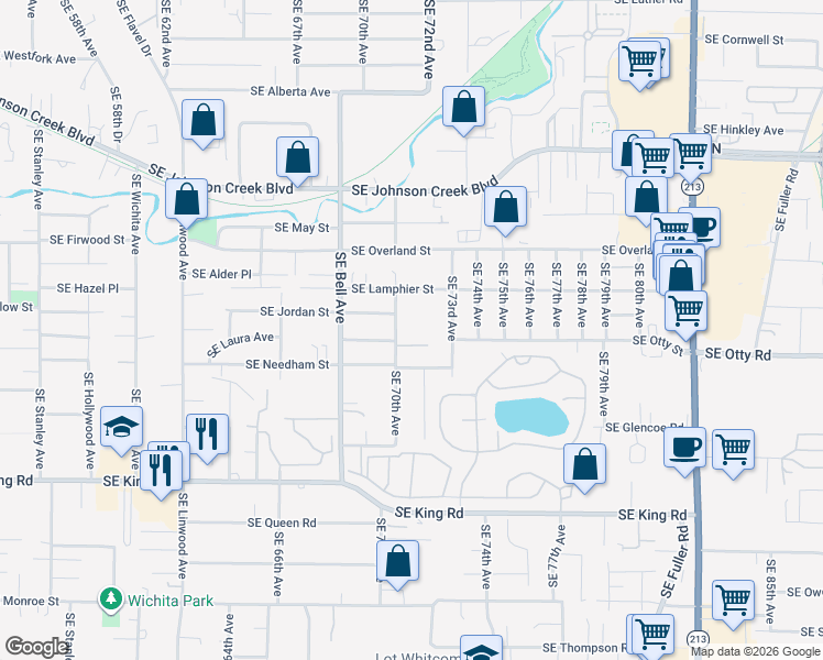 map of restaurants, bars, coffee shops, grocery stores, and more near 9820 Southeast Eckler Avenue in Milwaukie