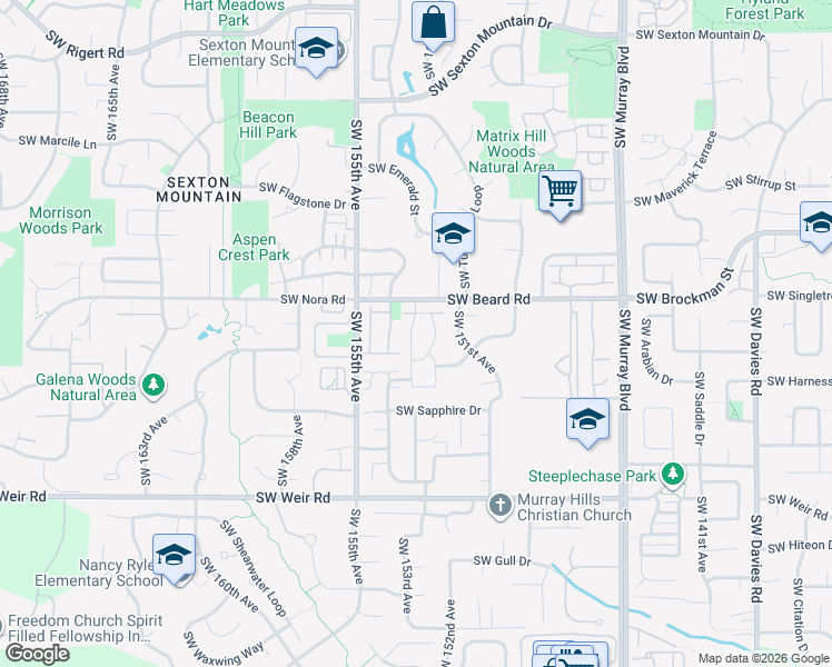 map of restaurants, bars, coffee shops, grocery stores, and more near 9495 Southwest Lodestone Drive in Beaverton