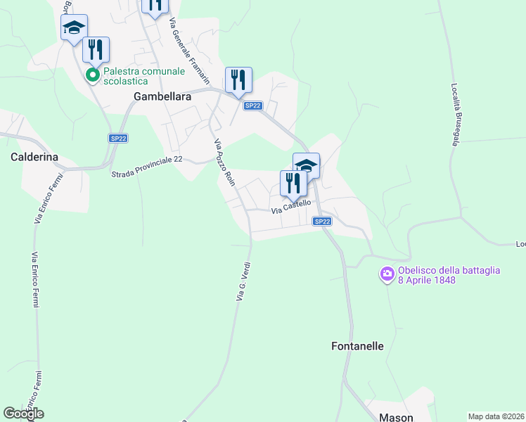 map of restaurants, bars, coffee shops, grocery stores, and more near 3 Via don Mariano Fabris in Gambellara