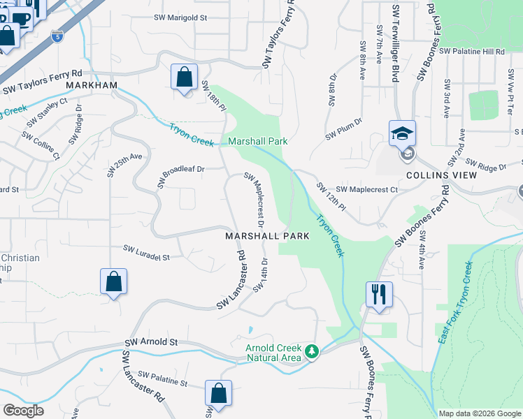 map of restaurants, bars, coffee shops, grocery stores, and more near in Portland