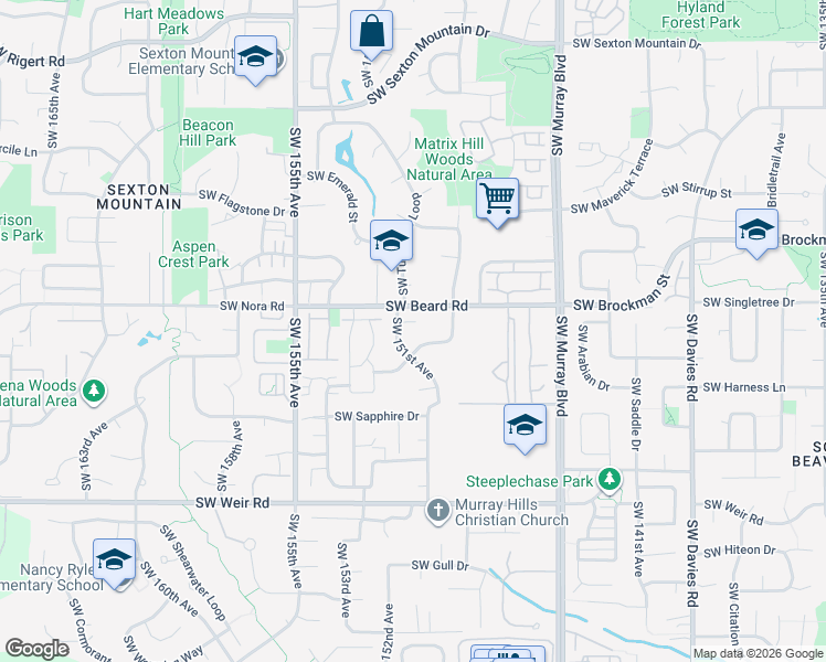 map of restaurants, bars, coffee shops, grocery stores, and more near 15085 Southwest Bluestone Court in Beaverton