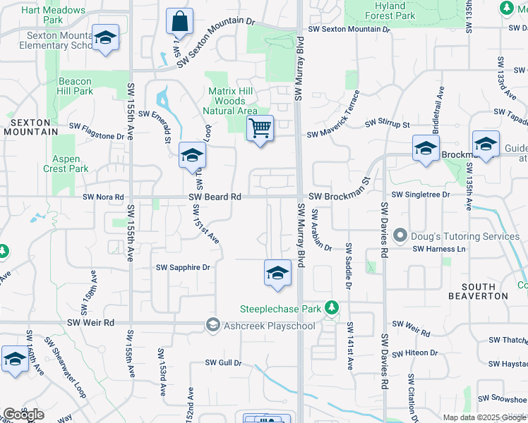 map of restaurants, bars, coffee shops, grocery stores, and more near 9450 Southwest 146th Terrace in Beaverton