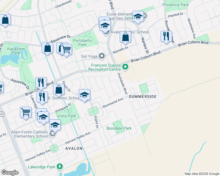 map of restaurants, bars, coffee shops, grocery stores, and more near 408 Nestleton Street in Ottawa