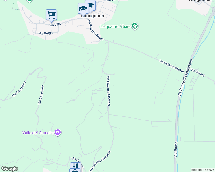 map of restaurants, bars, coffee shops, grocery stores, and more near 28 Via Giovanni Mazzoni in Provincia di Vicenza