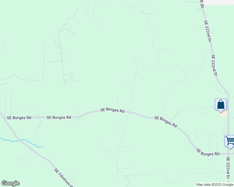 map of restaurants, bars, coffee shops, grocery stores, and more near 20665 Southeast Borges Road in Damascus