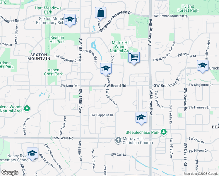 map of restaurants, bars, coffee shops, grocery stores, and more near 15085 Southwest Bluestone Court in Beaverton