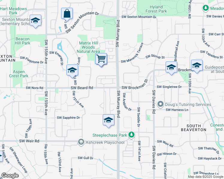 map of restaurants, bars, coffee shops, grocery stores, and more near 9260 Southwest 146th Terrace in Beaverton