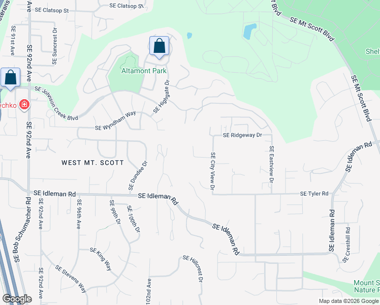 map of restaurants, bars, coffee shops, grocery stores, and more near 9676 Southeast Chula Vista Court in Happy Valley