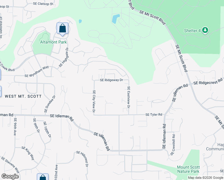 map of restaurants, bars, coffee shops, grocery stores, and more near 10986 Southeast Ridgeway Drive in Happy Valley
