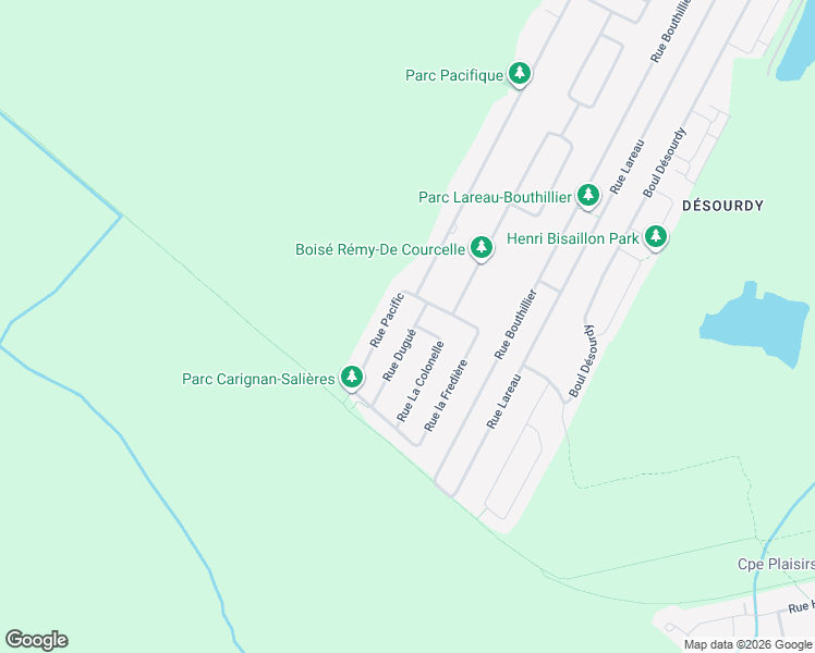 map of restaurants, bars, coffee shops, grocery stores, and more near 3901 Rue Dugué in Longueuil