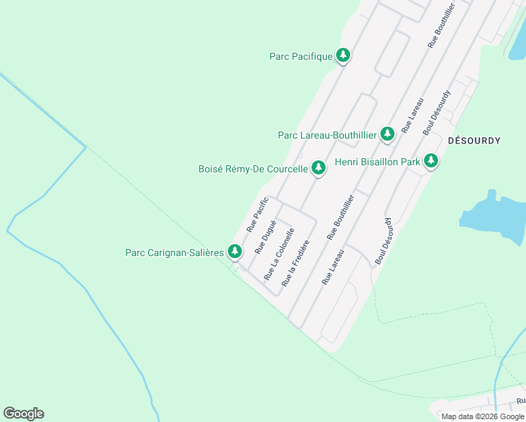 map of restaurants, bars, coffee shops, grocery stores, and more near 3817 Rue Pacific in Longueuil