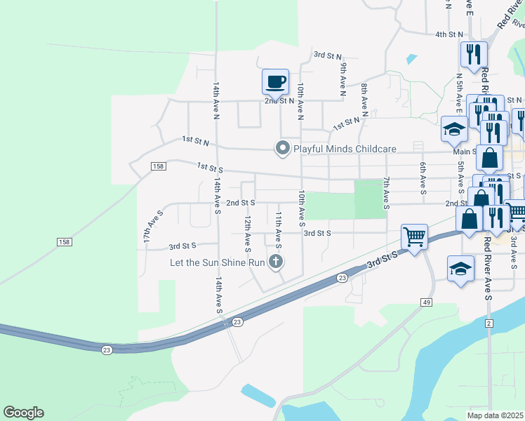 map of restaurants, bars, coffee shops, grocery stores, and more near 216 12th Avenue South in Cold Spring