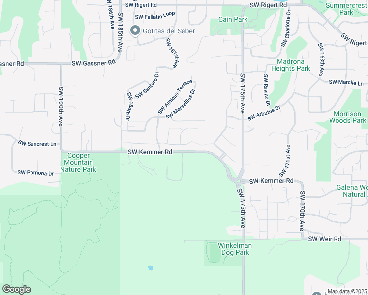 map of restaurants, bars, coffee shops, grocery stores, and more near 17990 Southwest Jeremy Street in Beaverton