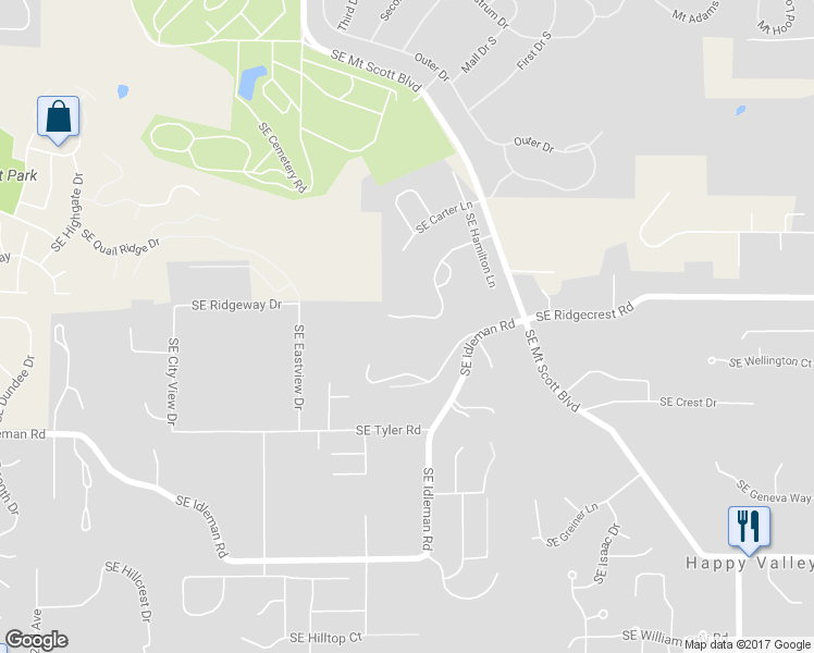 map of restaurants, bars, coffee shops, grocery stores, and more near 11546 SE Lincoln Heights St in Happy Valley