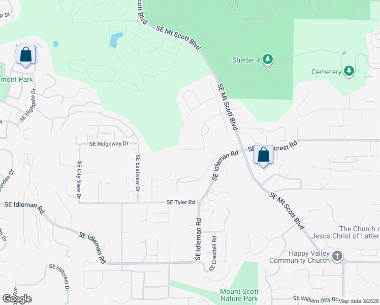 map of restaurants, bars, coffee shops, grocery stores, and more near 11546 SE Lincoln Heights St in Happy Valley