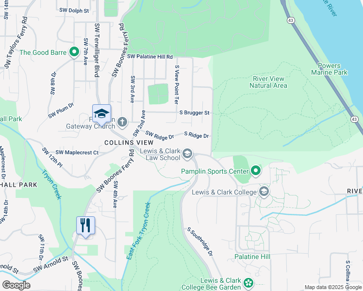 map of restaurants, bars, coffee shops, grocery stores, and more near in Portland