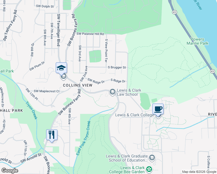 map of restaurants, bars, coffee shops, grocery stores, and more near in Portland