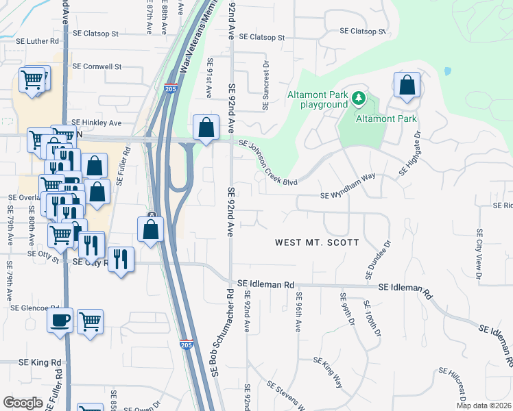 map of restaurants, bars, coffee shops, grocery stores, and more near 9419 Southeast Wyndham Way in Happy Valley