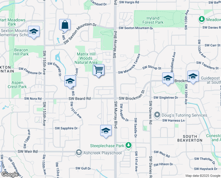 map of restaurants, bars, coffee shops, grocery stores, and more near 14415 Southwest Yearling Way in Beaverton