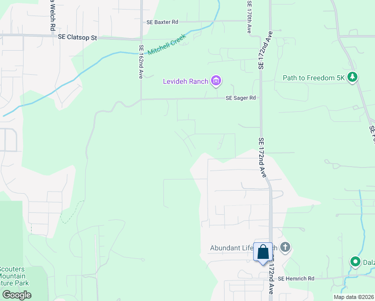 map of restaurants, bars, coffee shops, grocery stores, and more near 9438 Southeast 162nd Avenue in Happy Valley