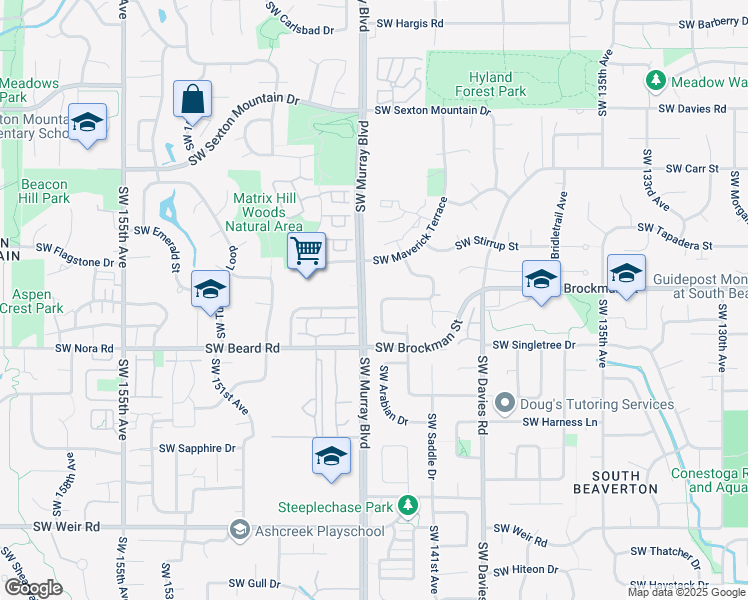 map of restaurants, bars, coffee shops, grocery stores, and more near 14415 Southwest Yearling Way in Beaverton