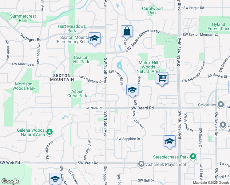 map of restaurants, bars, coffee shops, grocery stores, and more near 9040 Southwest Ivory Street in Beaverton