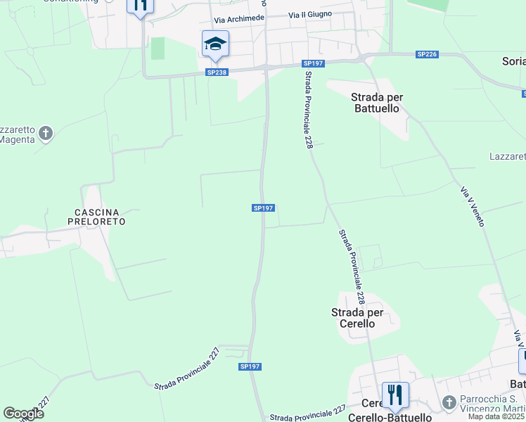 map of restaurants, bars, coffee shops, grocery stores, and more near in Corbetta