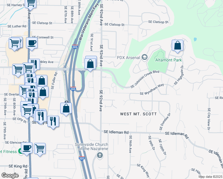map of restaurants, bars, coffee shops, grocery stores, and more near 9164 Southeast Wyndham Way in Happy Valley