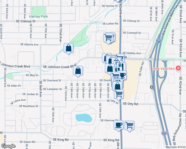 map of restaurants, bars, coffee shops, grocery stores, and more near 7788 Southeast Clackamas Street in Milwaukie