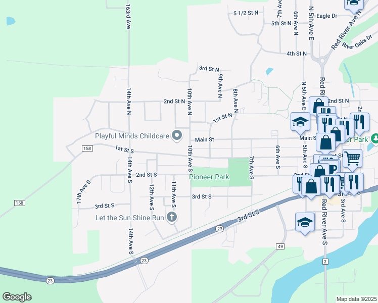 map of restaurants, bars, coffee shops, grocery stores, and more near 918 1st Street South in Cold Spring