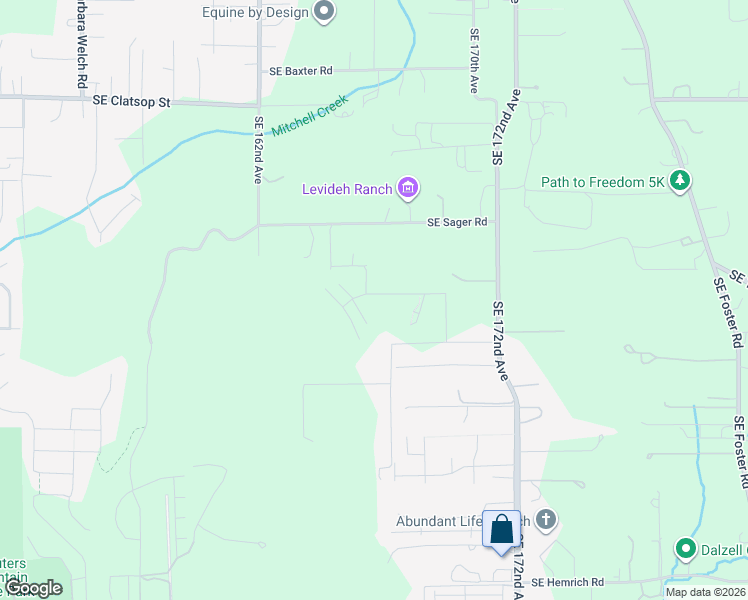 map of restaurants, bars, coffee shops, grocery stores, and more near 16722 SE Crossland St. in Happy Valley