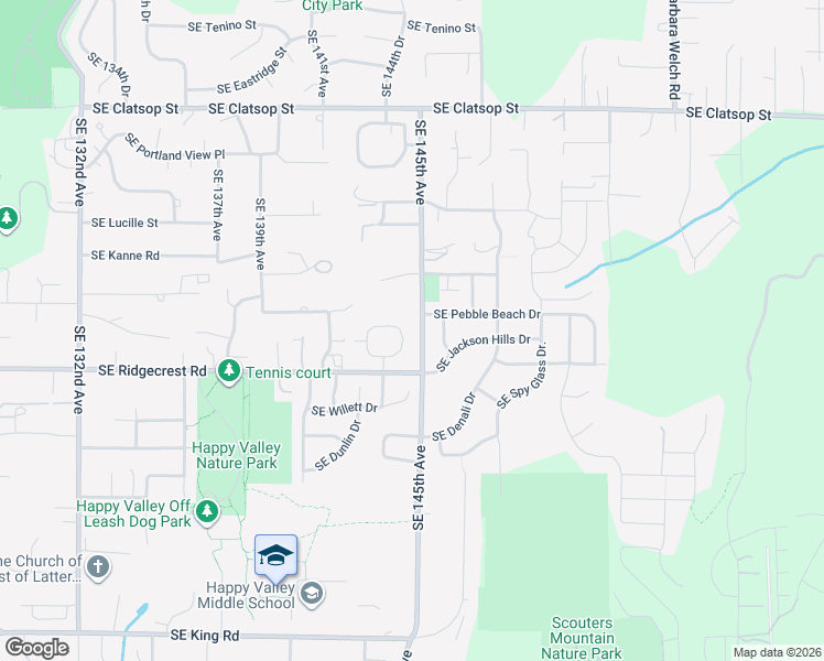 map of restaurants, bars, coffee shops, grocery stores, and more near 9429 Southeast Links Avenue in Happy Valley