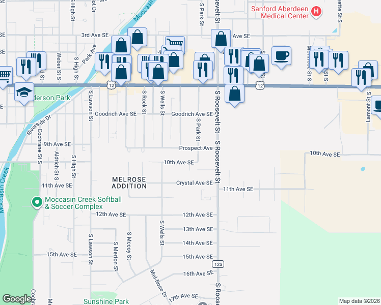 map of restaurants, bars, coffee shops, grocery stores, and more near 1001-1099 Jade Court in Aberdeen