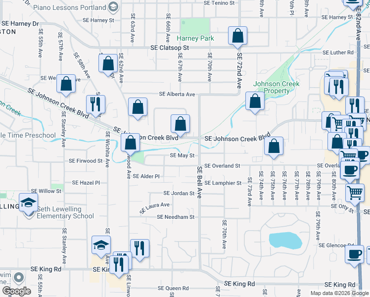 map of restaurants, bars, coffee shops, grocery stores, and more near in 