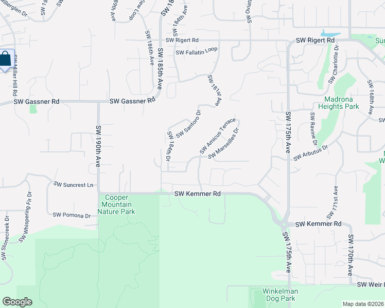 map of restaurants, bars, coffee shops, grocery stores, and more near 18237 Southwest Florendo Lane in Beaverton