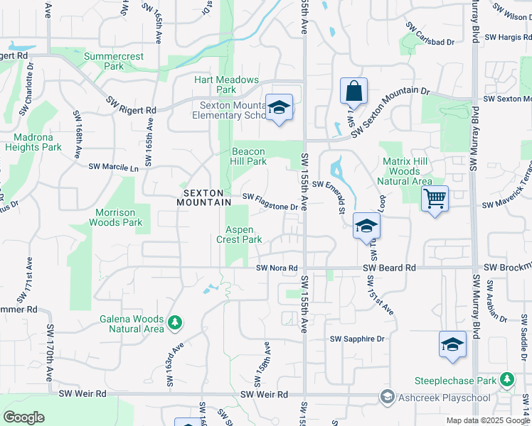 map of restaurants, bars, coffee shops, grocery stores, and more near 15706 Southwest Flagstone Drive in Beaverton