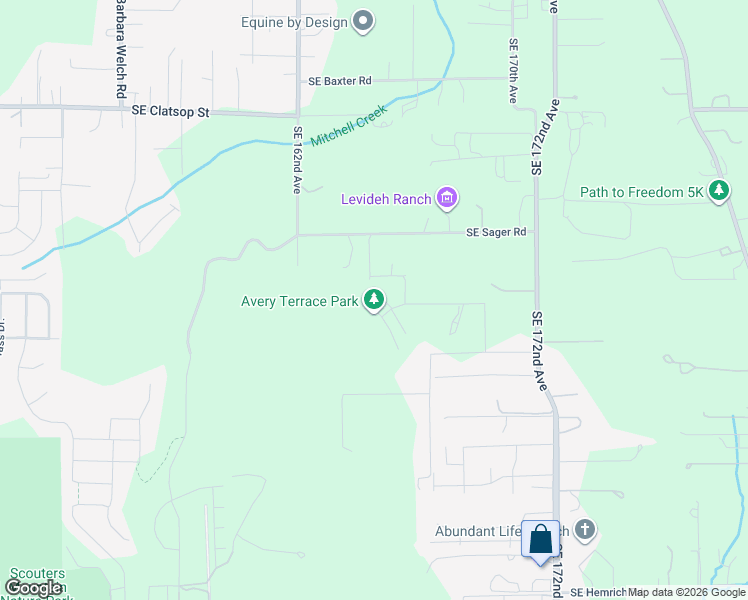 map of restaurants, bars, coffee shops, grocery stores, and more near 9283 Southeast Crystal Rose Street in Happy Valley