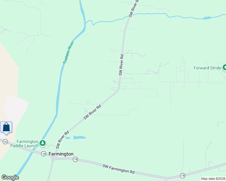 map of restaurants, bars, coffee shops, grocery stores, and more near 8765 Southwest River Road in Hillsboro