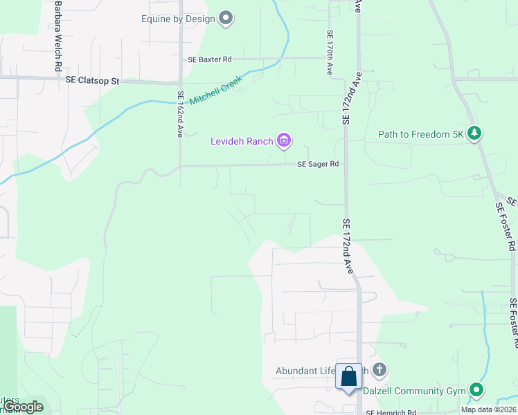 map of restaurants, bars, coffee shops, grocery stores, and more near 16662-17198 Southeast Sager Road in Happy Valley