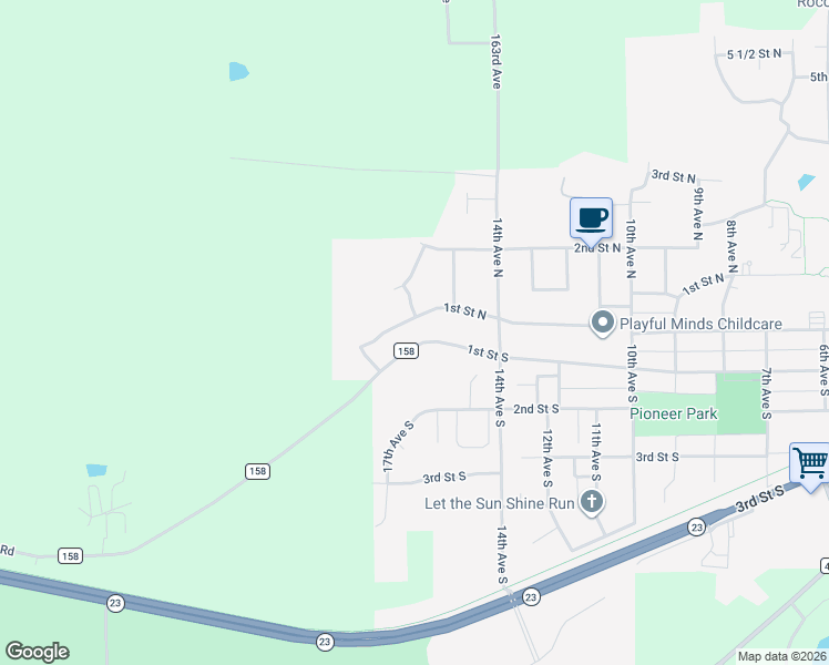 map of restaurants, bars, coffee shops, grocery stores, and more near 1601 1st Street South in Cold Spring