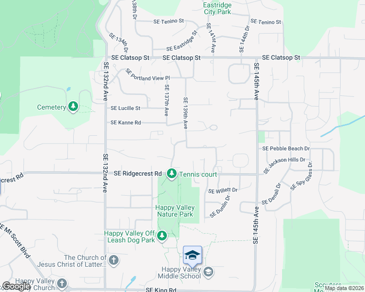 map of restaurants, bars, coffee shops, grocery stores, and more near 9188 Southeast Tarnahan Drive in Happy Valley
