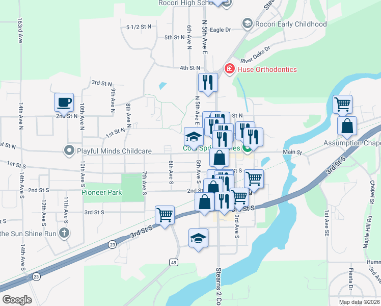 map of restaurants, bars, coffee shops, grocery stores, and more near 533 Main Street in Cold Spring