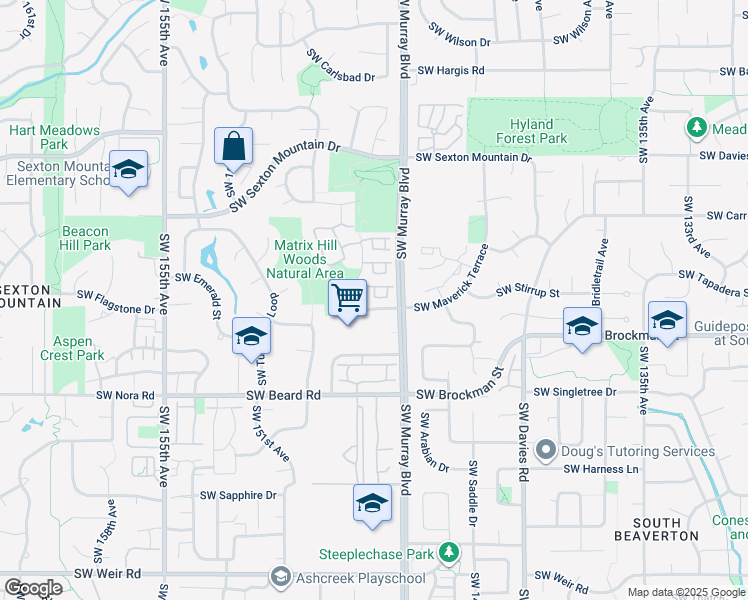map of restaurants, bars, coffee shops, grocery stores, and more near 8800 Southwest 147th Terrace in Beaverton