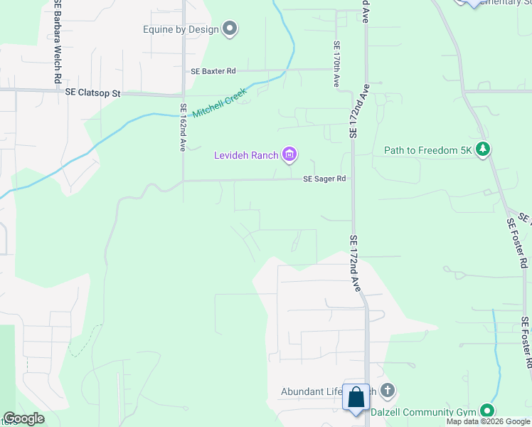map of restaurants, bars, coffee shops, grocery stores, and more near 16662-17198 Southeast Sager Road in Happy Valley