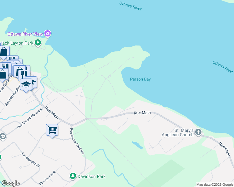 map of restaurants, bars, coffee shops, grocery stores, and more near 343 Rue Greenlane in Hudson