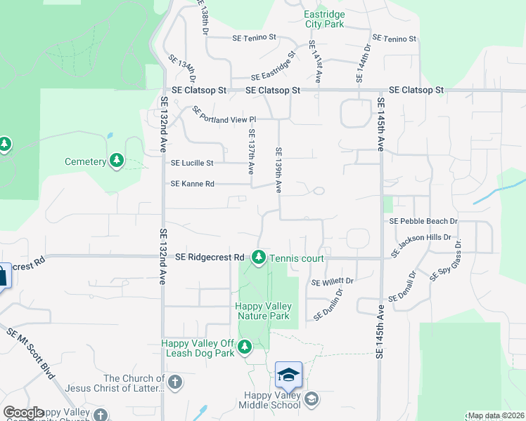 map of restaurants, bars, coffee shops, grocery stores, and more near 9188 Southeast Tarnahan Drive in Happy Valley